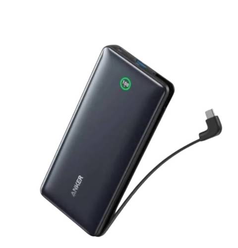 بطارية متنقلة انكر مع كيبل مدمج تايب سي بقوة 30 واط بسعة 20000mAh