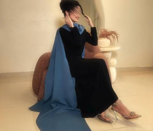 فستان اسود باربي مع شال