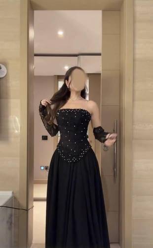 فستان سهره جورجيت مع تطريز لولو مع كرستال