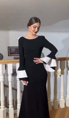 فستان اسود باربي ناعم انيق 