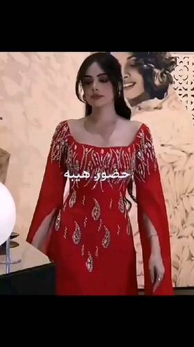 فستان جورجيت احمر تطريز راقي