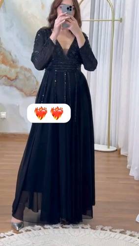 فستان جورجيت اسود راقي