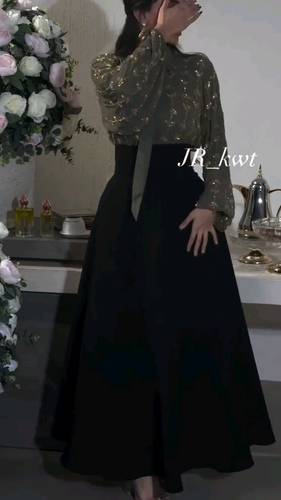 فستان جورجيت اسود مع سهره 