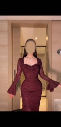 فستان سهره ناعم فصوص لمعه