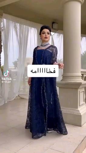 فستان كحلي قطعتين راقي 