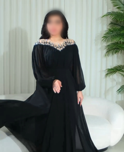 فستان اسود جورجيت انيق 
