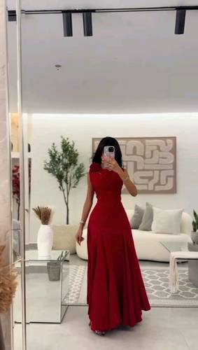 فستان تفته احمر انيق 