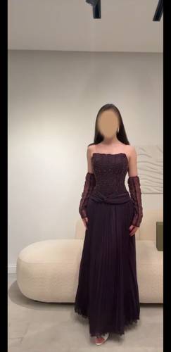 فستان سهره جورجيت مع تطريز يدوي راقي