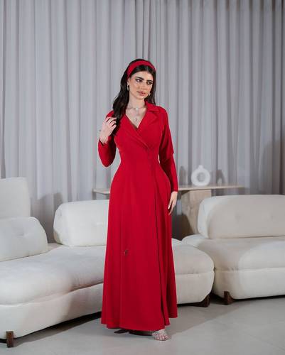 فستان احمر كريب 