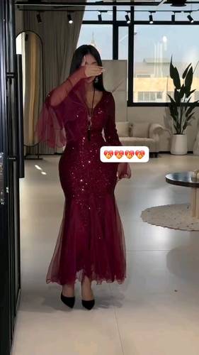 فستان عودي ترتر سهره مع تل ناعم 