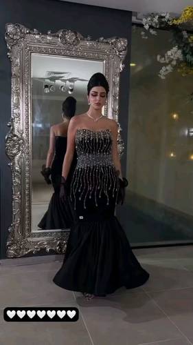فستان انيق تطريز راقي كم