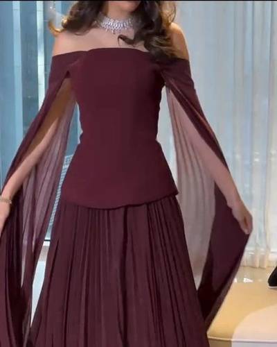 فستان برغندي جورجيت بوليسيه