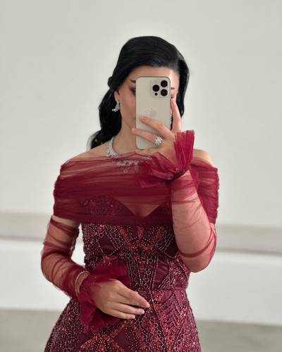 فستان تفته مع تل ناعم وشك الاصلي