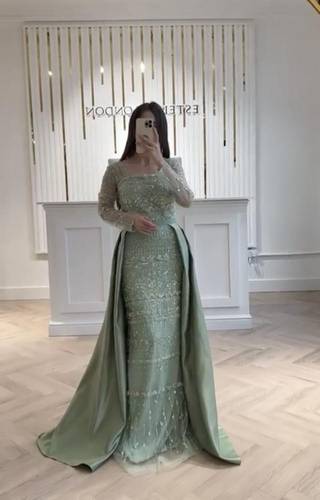 فستان تيفاني كلفه شك سهره مع تفته ذيل 