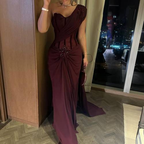 فستان سهره ناعم جورجيت مع دانتيل مع تطريز