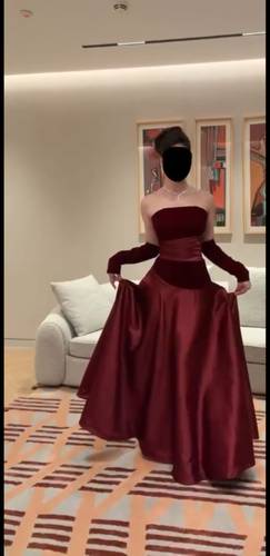 فستان ناعم  تفته مع مخمل 