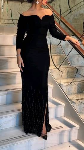 فستان اسود مخمل الاصلي 