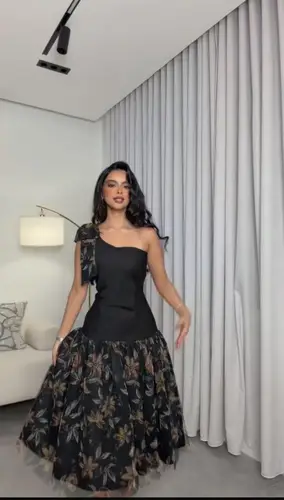 فستان باربي مع جورجيت ميد راقي طباعه