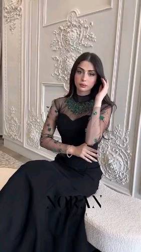 فستان اسود باربي مع تطريز رأقي