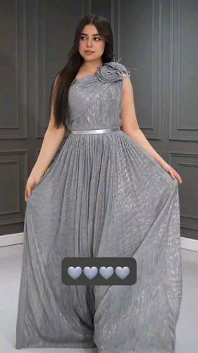 فستان رصاصي لمعه