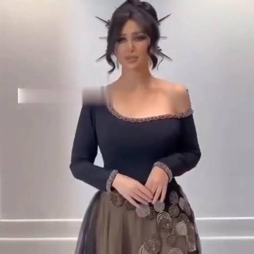 فستان باربي مع تفته سيلا وتل تيواني وتطريز يدوي 