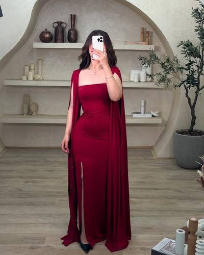 فستان احمر لبانه استرتش 