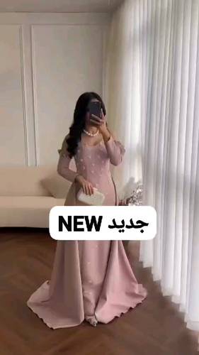 فستان لحمي انيق راقي
