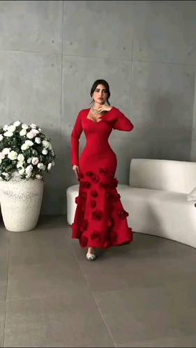 فستان باربي احمر انيق 