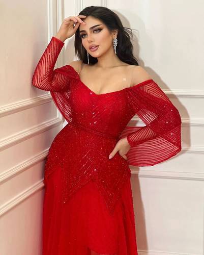 فستان احمر سهره ترتر مع اوجنزا 