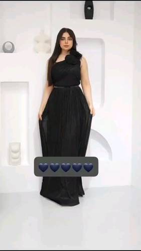 فستان اسود لمعه 