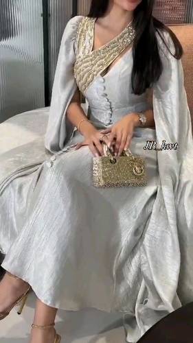فستان انيق رصاصي 