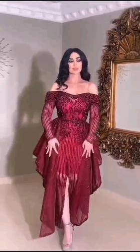 فستان عودي جزار  تطريز كمبيوتر 