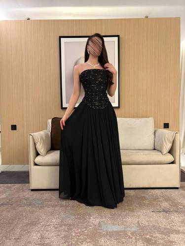 فستان سهره جورجيت مع دانتيل كيرات صدر مع كرستا