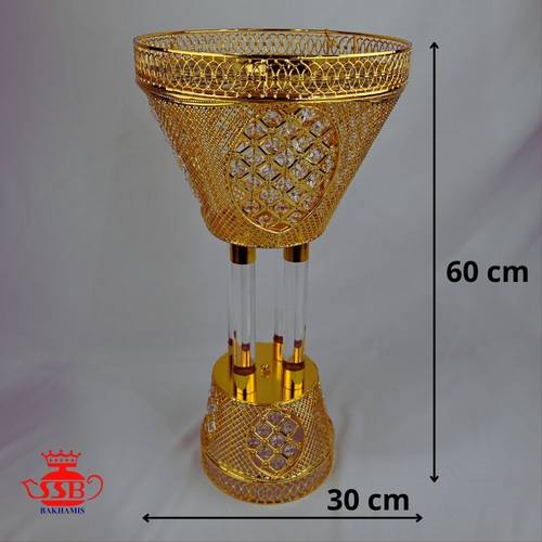 مبخرة دائرية صغير كرستال ذهبي