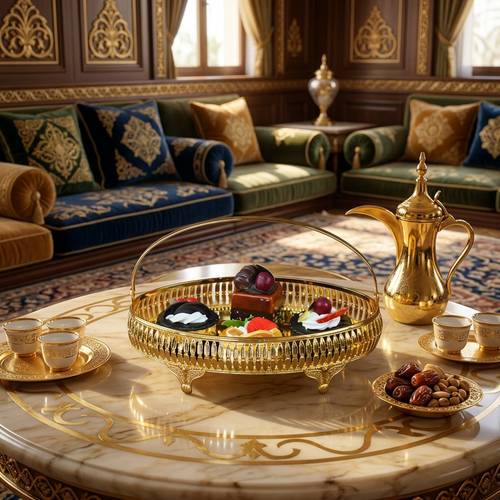شيالة حلاوة دائرية  ذهبية