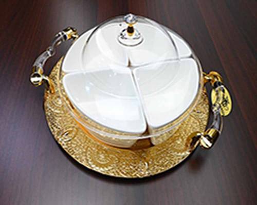 طقم مقسم مدور سيرامك ذهبي