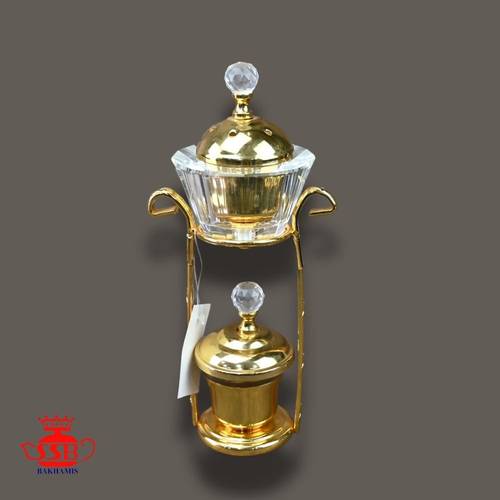 مبخرة + علبة بخور صغير ذهبي