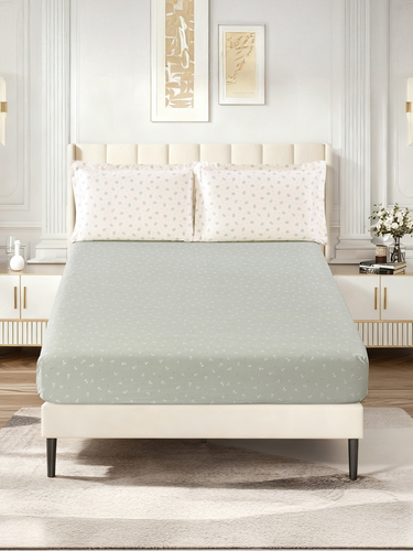 طقم شرشف مطاط مطبوع يناسب سرير 160×200 سم