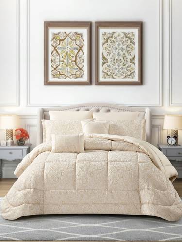 طقم لحاف مايكروفايبر جاكار يناسب سرير 140×200 سم