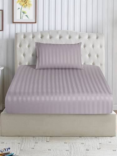 طقم شرشف مطاط مخطط يناسب سرير 140×200 سم