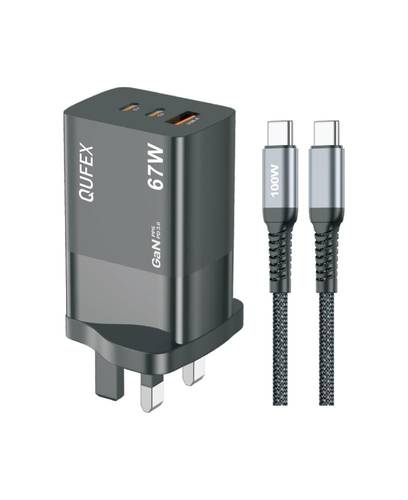 شاحن جداري بقوة 67W + مع كيبل شحن من نوع تايب C