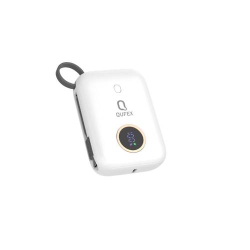 شاحن متنقل PD بسعة 10,000mAh من QUFEX - أبيض