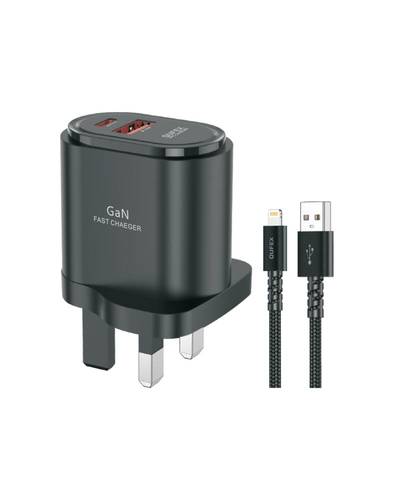 شاحن جداري بقوة 43W + كيبل شحن من USB الى آيفون لايتنينق