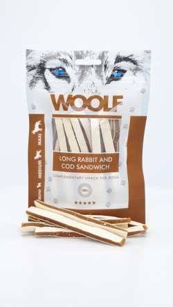 وولف مكافآت لحم الارنب مع سمك القد ساندويتش للكلاب 100جم Woolf Long Rabbit & Cod Sandwich Treats for Dogs 100gm  