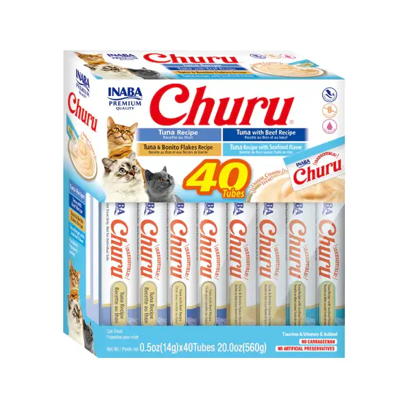 تشورو تشكيله من نكهات التونه مكافئات للقطط ، 40 × 14 جرام