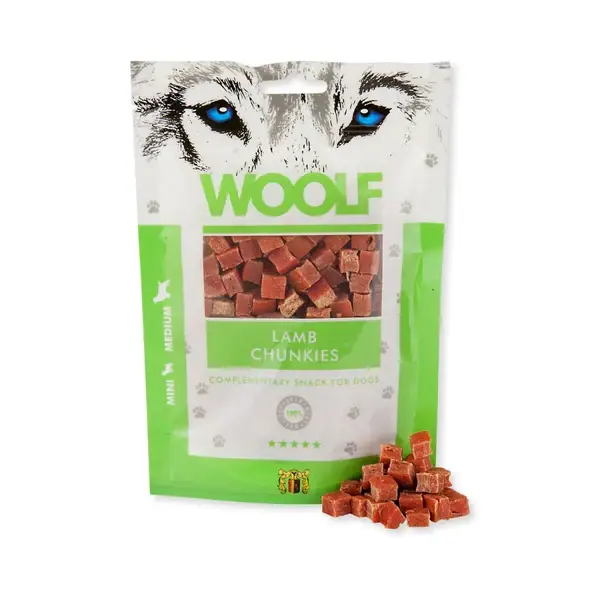 وولف مكافآت الحمل الطرية للكلاب  100جم Woolf Soft Lamb Chunkies Treats for Dogs  100gm 