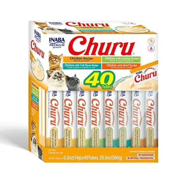 تشورو تشكيله من نكهات الدجاج مكافئات للقطط، 40 × 14 جرام