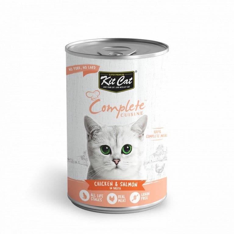 Kit Cat Complete Cuisine Wet Food for Cats with Chicken and Salmon in Broth 150 g