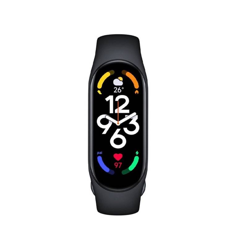 سوار ساعة شاومي مي باند 7 الذكي بشاشة ملونة مع الشحن المغناطيسي - اسود
