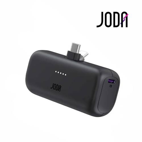 بطارية JODA PICO 5 بي دي بسعة 5000 ملي امبير بشاحن تايب سي مدمج ومنفذ تايب سي - اسود
